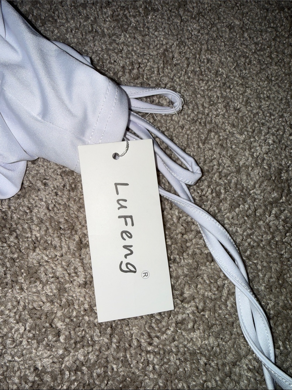 Amazon White Ruched Drawstring Mini Slip Dress - Picture 3 of 3